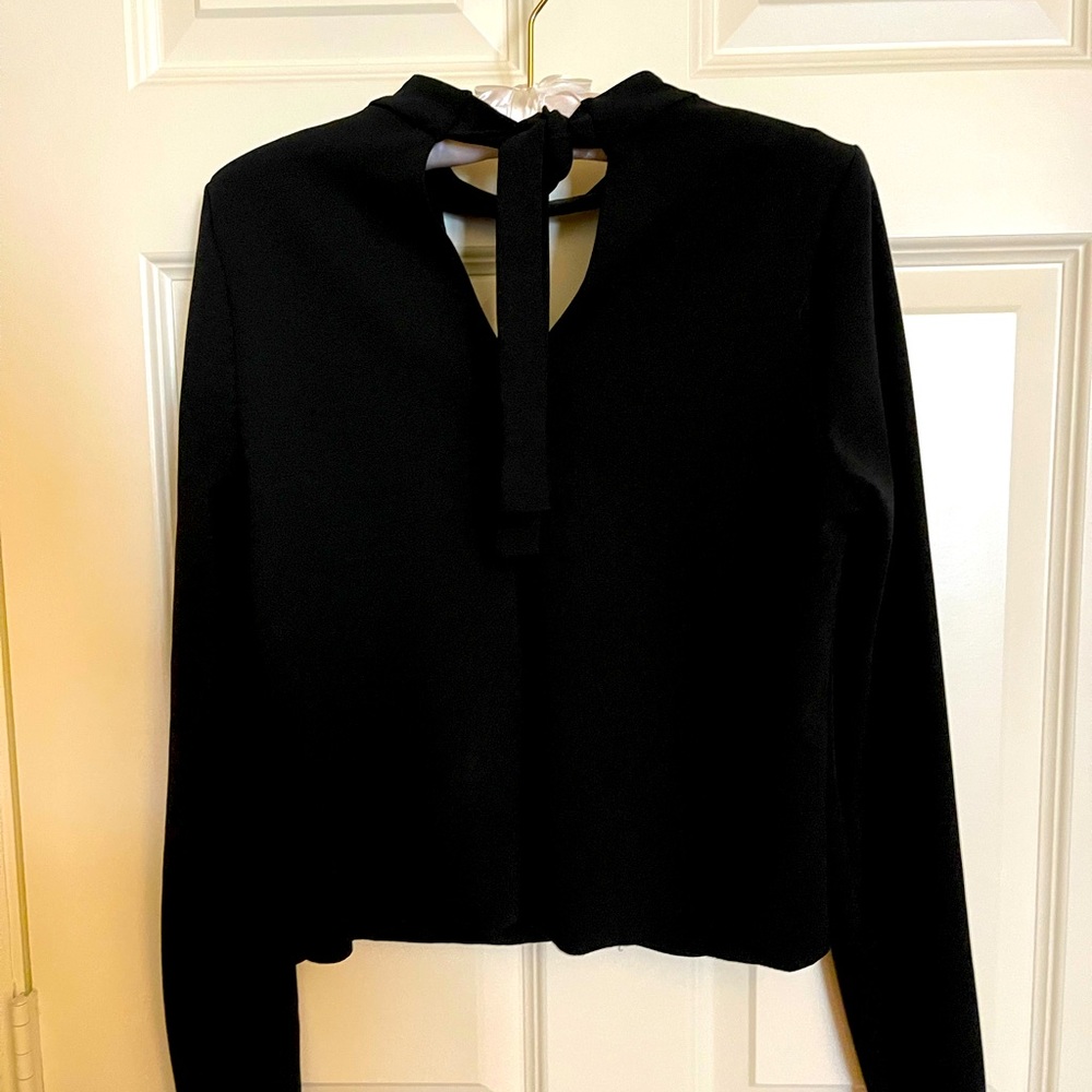 ZARA Front Tie Black Blouse (M)
